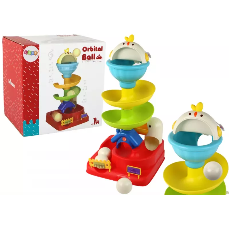 LEAN TOYS Juguete sensorial bola cayendo huevo gallina tobogán