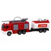 LEAN TOYS Bomberos con remolque camión de bomberos 1:16 sonidos y luces