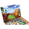LEAN TOYS Set de puzle magnético educativo con dinosaurios