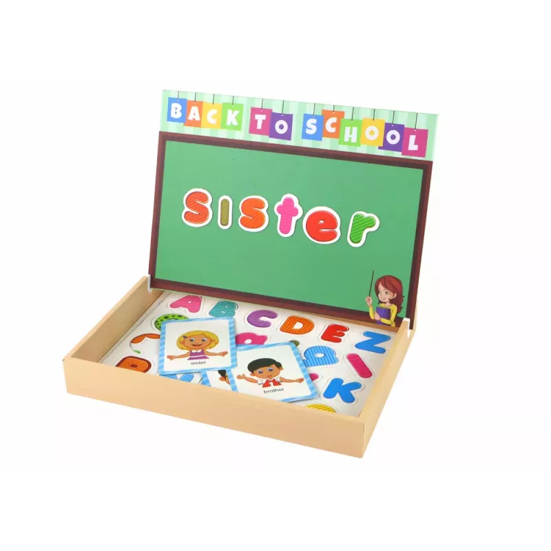 LEAN TOYS Set de puzle magnético educativo con tablero multifunción, 100-120 piezas, motivo animal, pizarra blanca y pizarra de doble cara, caja de madera, a partir de 3 años