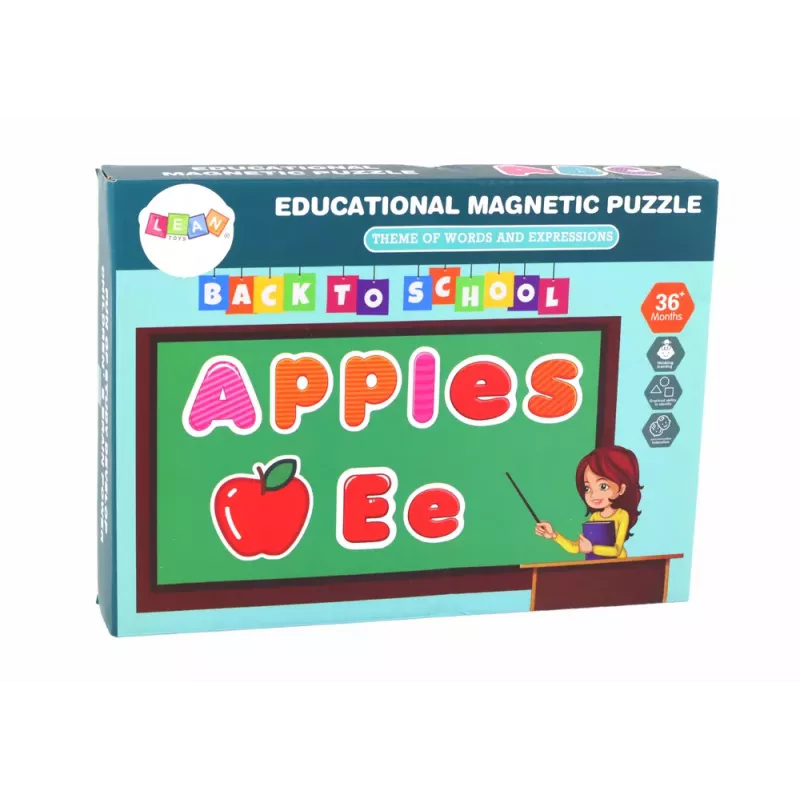 LEAN TOYS Set de puzle magnético educativo con tablero multifunción, 100-120 piezas, motivo animal, pizarra blanca y pizarra de doble cara, caja de madera, a partir de 3 años