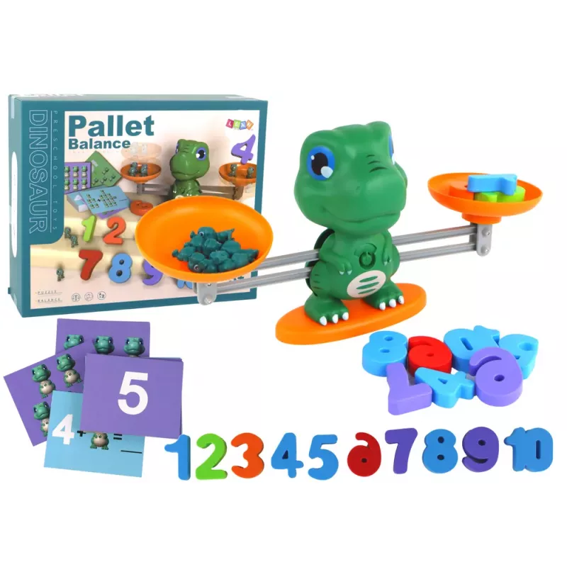 LEAN TOYS Juguete educativo balanza dinosaurio operaciones matemáticas