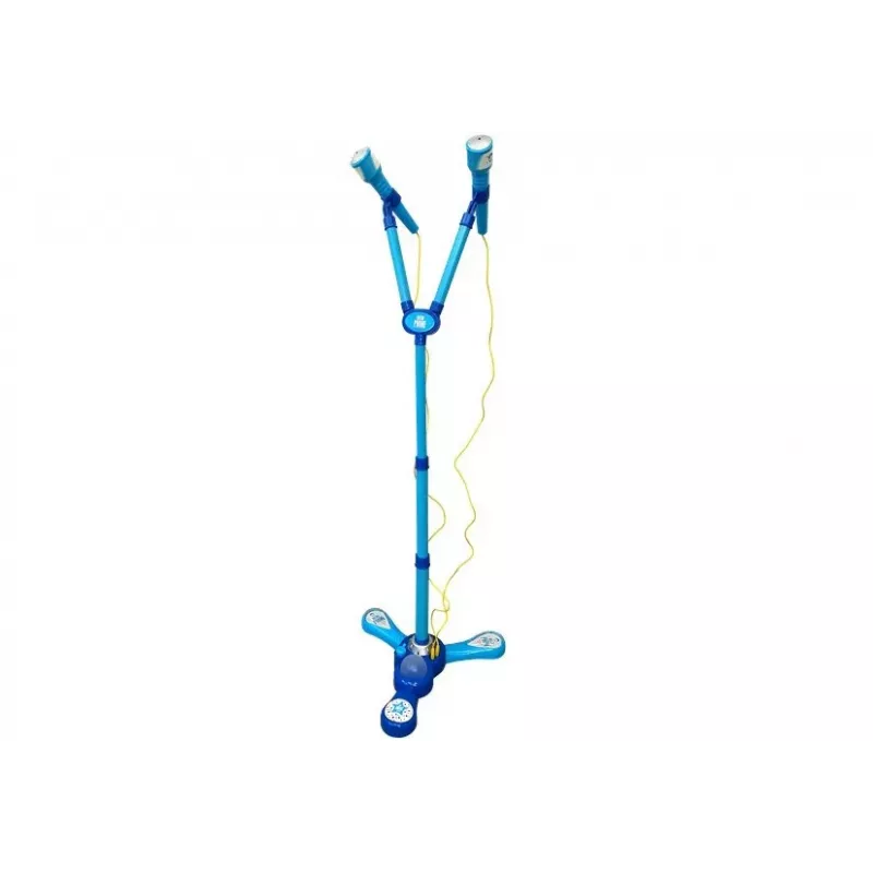 LEAN TOYS Set de micrófono karaoke azul con soporte