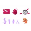 LEAN TOYS Anlily Set de juego muñeca de moda 4en1 - médica, peluquera, cocinera, cuidado de animales - más de 50 piezas