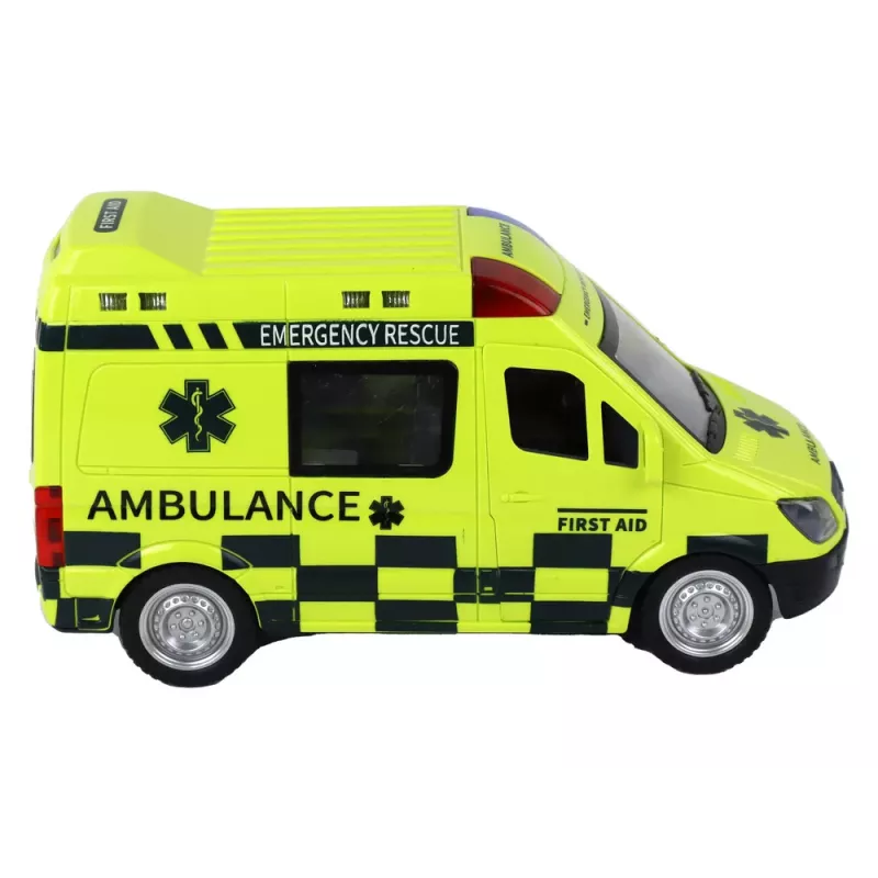 LEAN TOYS Ambulancia amarilla teledirigida con luces
