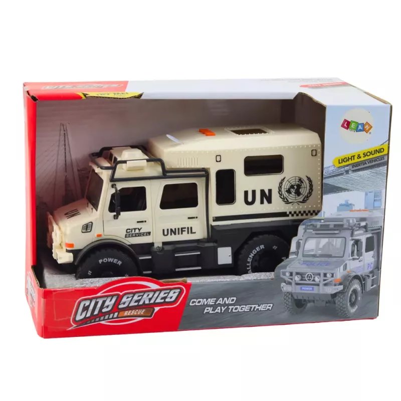 LEAN TOYS Vehículo todoterreno City Service con puertas que se abren, sonido y luz