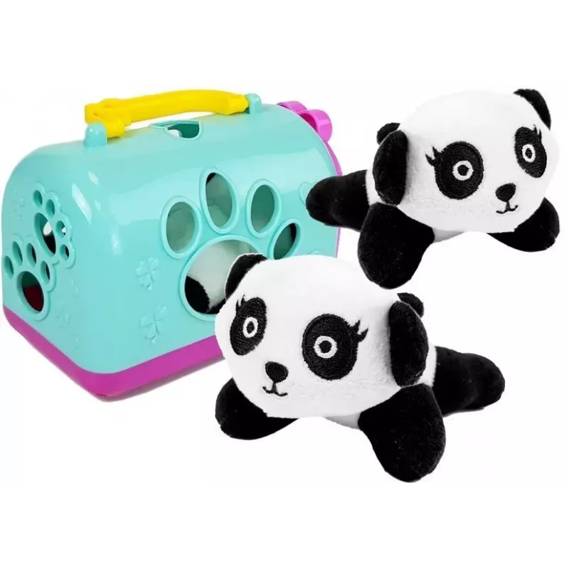 LEAN TOYS Little Panda con transportador mascota peluche interactivo