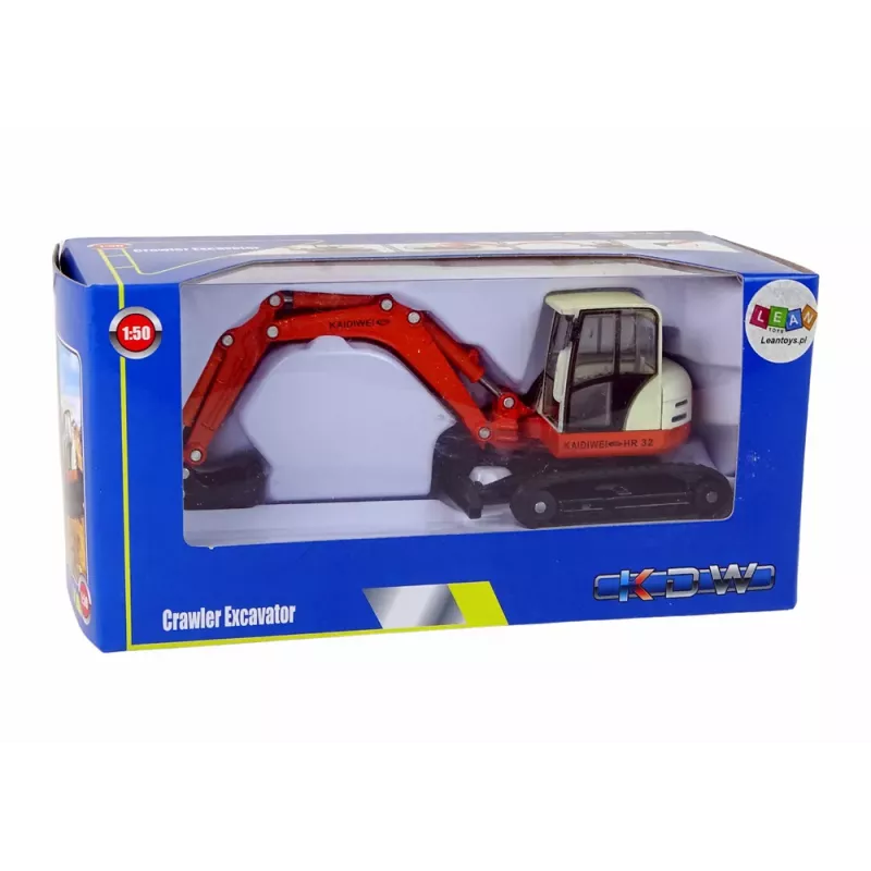 LEAN TOYS Excavadora de metal con brazo grande modelo de fundición a presión 1:50