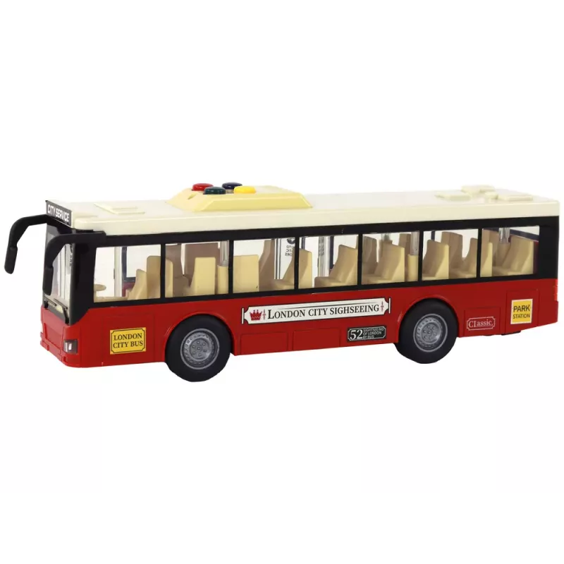 LEAN TOYS Autobús a pilas con luz y sonido - Red City 1:16