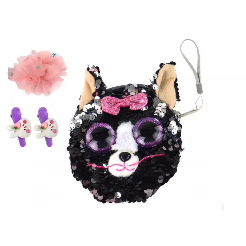 LEAN TOYS Set de monederos con cierre para niñas monedero Kitty 4 piezas