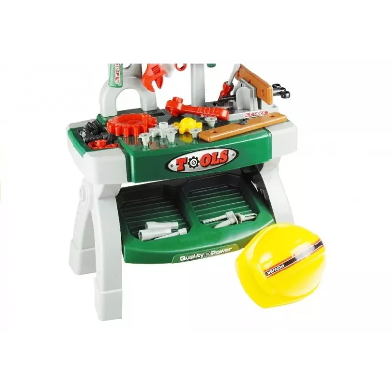 LEAN TOYS Set de juego banco de trabajo infantil con herramientas y tornillo de banco