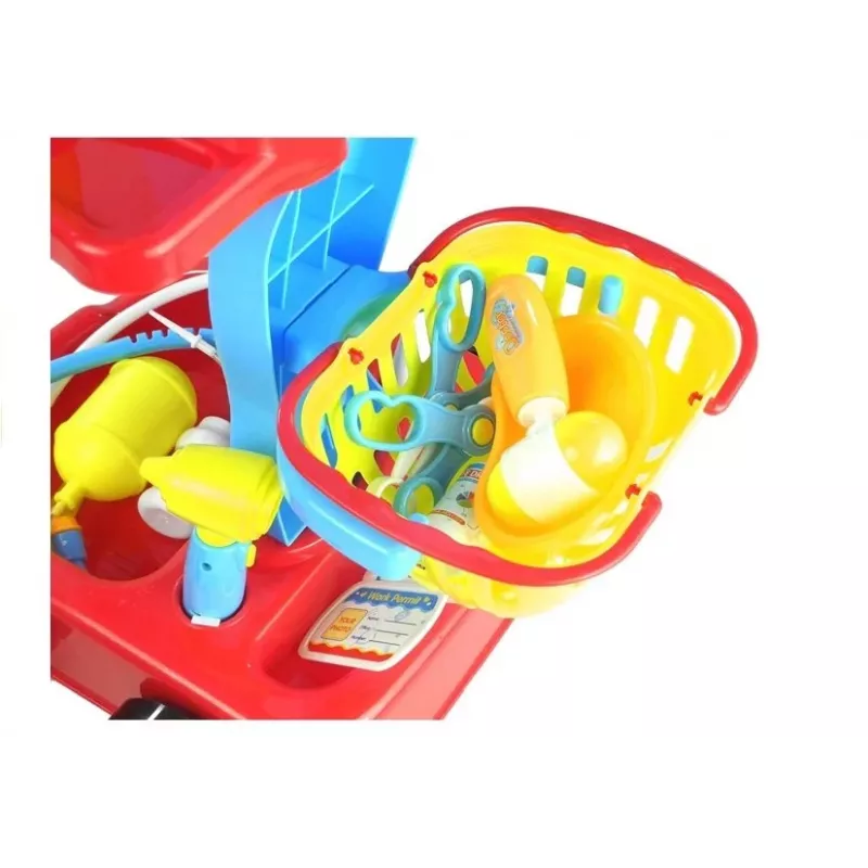 LEAN TOYS Carrito médico con accesorios 22 elementos - multicolor