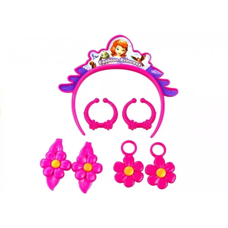 LEAN TOYS Set Princess in a Suitcase - secador de pelo, pendientes, diadema, rosa