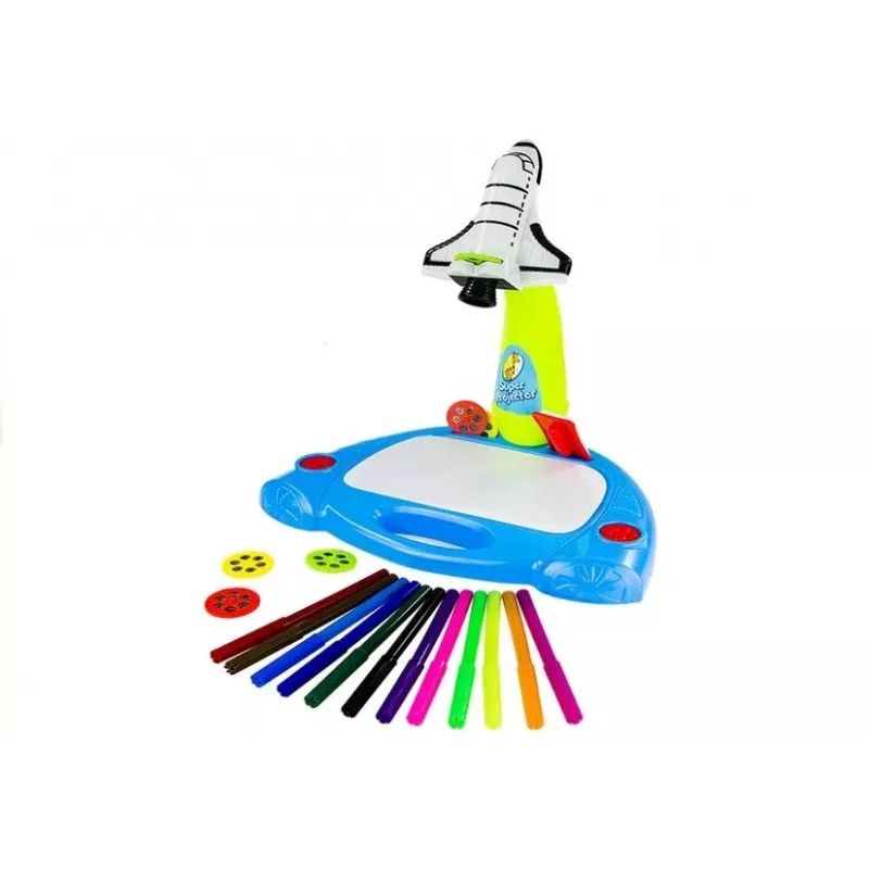LEAN TOYS Avión proyector para dibujar y pintar set creativo para niños con plantillas de linterna 36 motivos