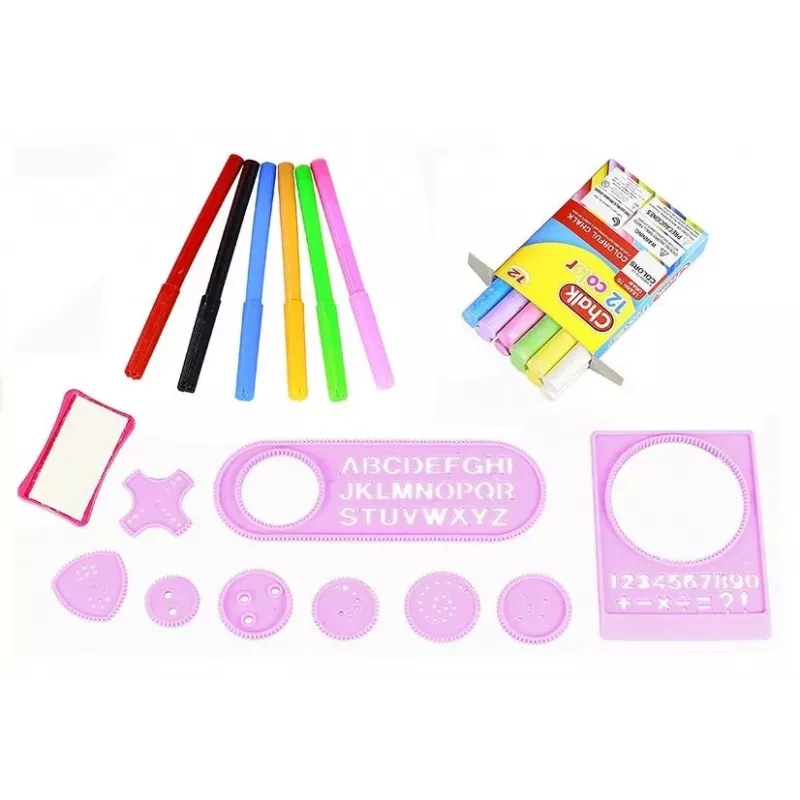 LEAN TOYS Pizarra plegable 2 en 1 - tiza y rotulador