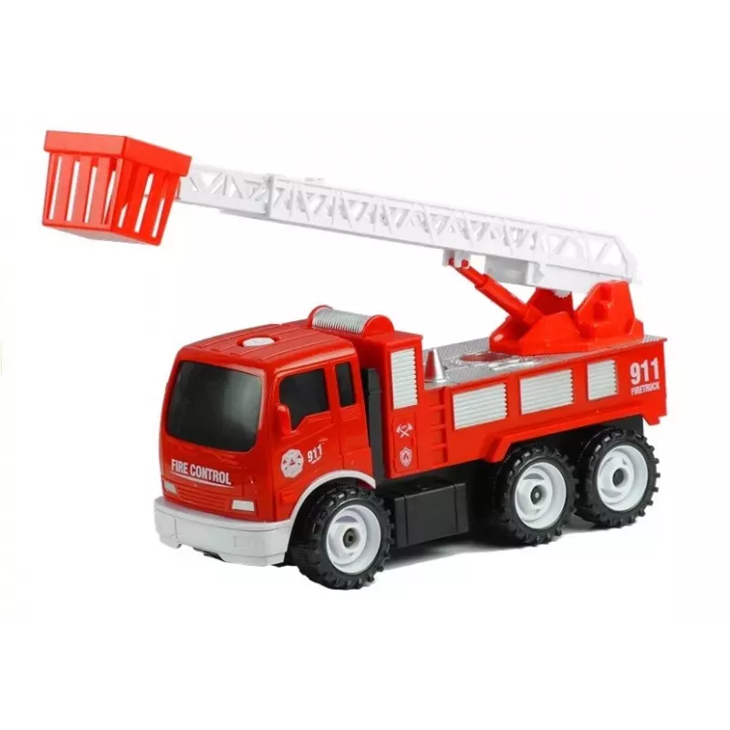 LEAN TOYS Camión de bomberos desmontable Little Mechanic llave de ruedas destornillador