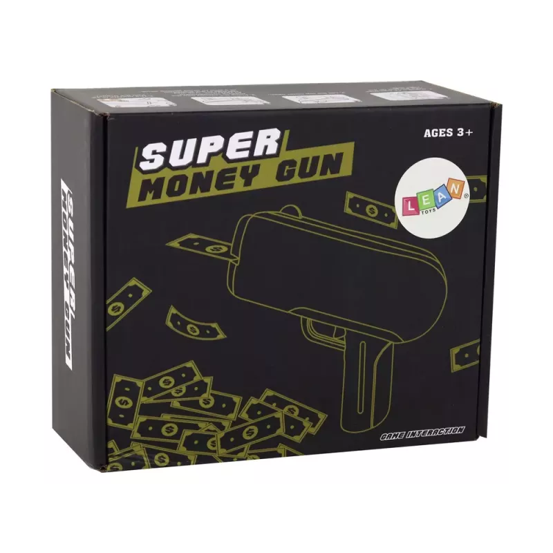 LEAN TOYS Cañón de dinero lanzador dorado de billetes cañón de dinero