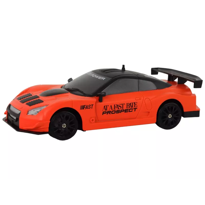 LEAN TOYS Coche deportivo teledirigido R/C 1:24 Naranja con ruedas intercambiables