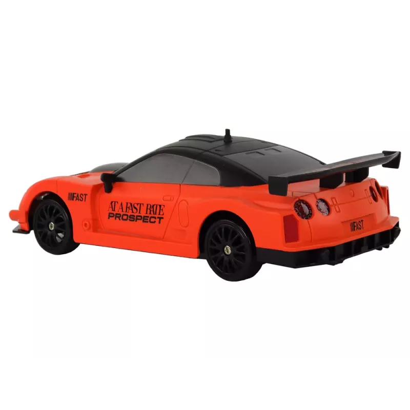 LEAN TOYS Coche deportivo teledirigido R/C 1:24 Naranja con ruedas intercambiables