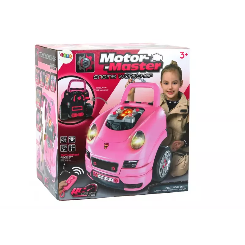 LEAN TOYS Camión taller con motor desmontable Kit DIY Rosa