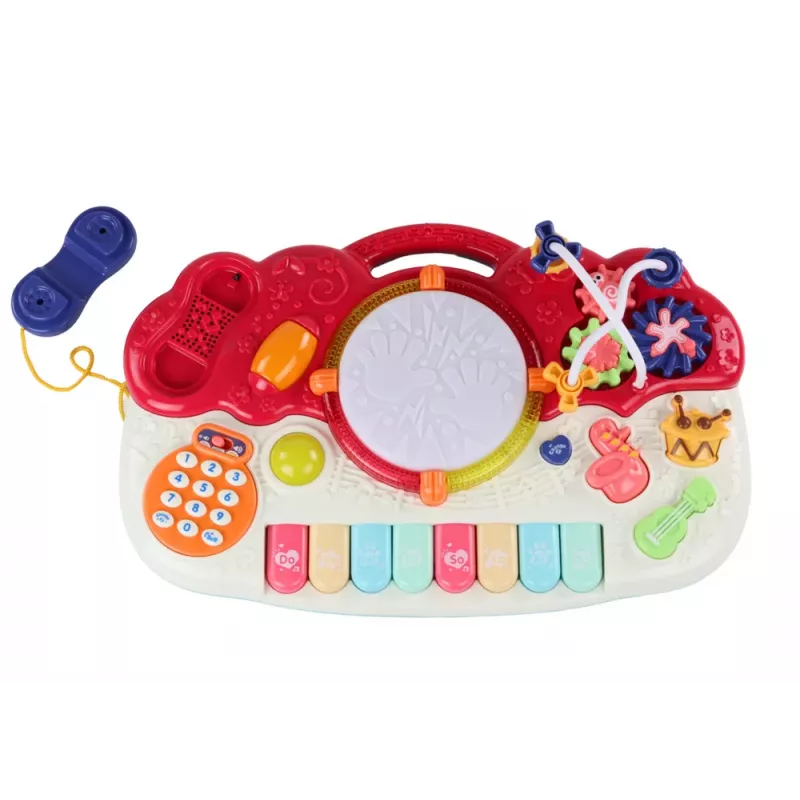 LEAN TOYS Piano órgano Juguete musical educativo con sonidos de tambor y efectos de luz