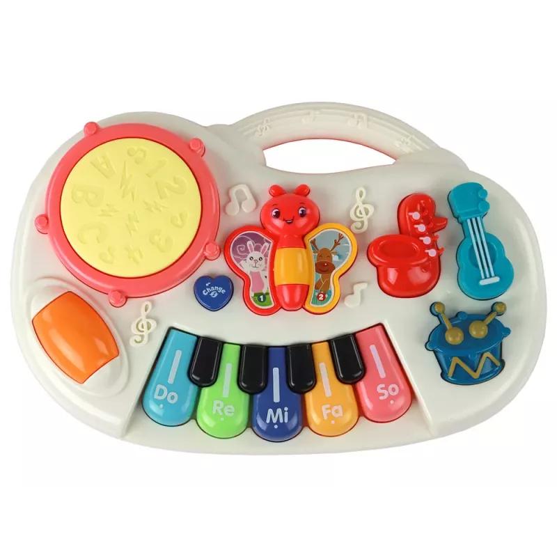 LEAN TOYS Panel musical educativo Teclas de piano Instrumentos Mariposas