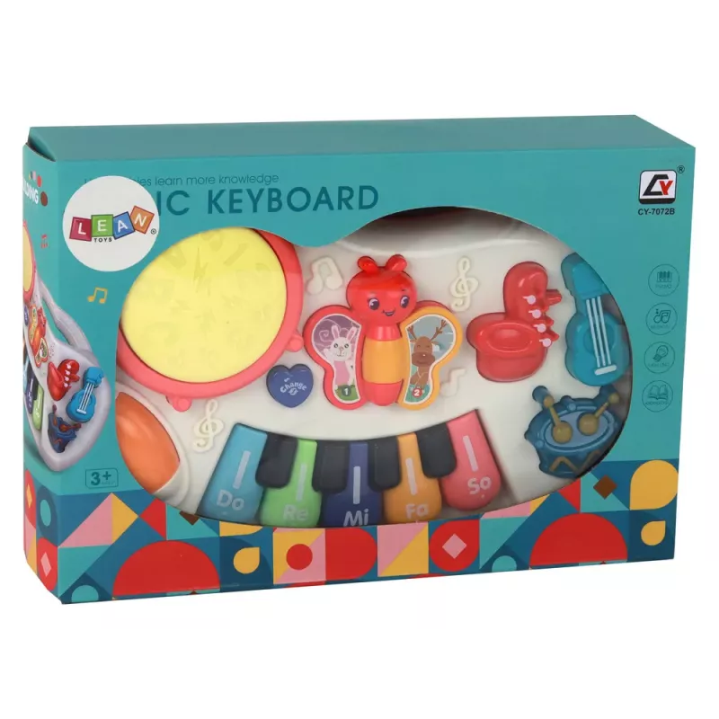 LEAN TOYS Panel musical educativo Teclas de piano Instrumentos Mariposas