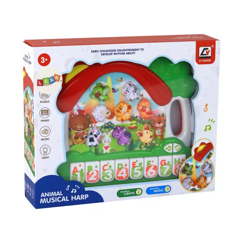 LEAN TOYS Piano órgano Animales para aprender inglés Panel educativo