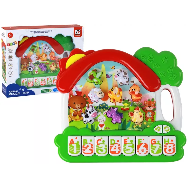 LEAN TOYS Piano órgano Animales para aprender inglés Panel educativo