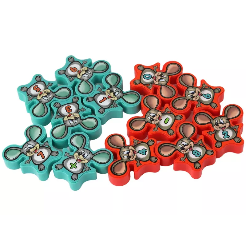 LEAN TOYS Juego arcade Ratones Torre de queso equilibrista 12 piezas - Lección de matemáticas