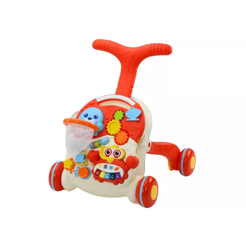 LEAN TOYS Juguete deslizante Mesa de aprendizaje interactiva 2en1 Rojo