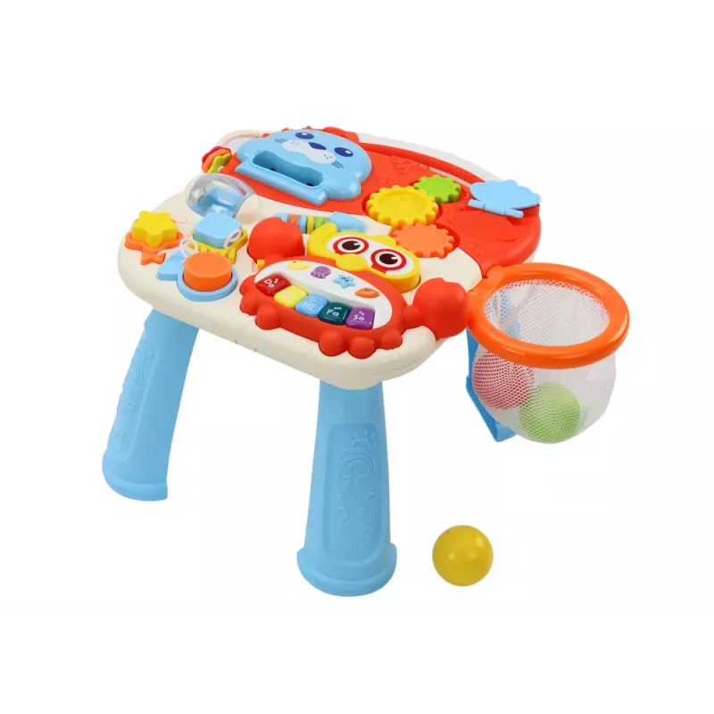LEAN TOYS Juguete deslizante Mesa de aprendizaje interactiva 2en1 Rojo