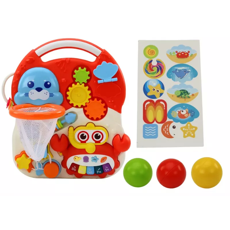 LEAN TOYS Juguete deslizante Mesa de aprendizaje interactiva 2en1 Rojo