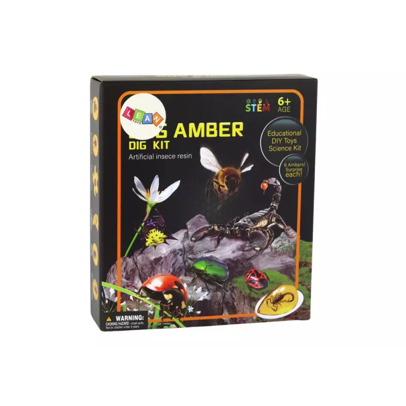 LEAN TOYS Set de Excavación Arqueológica Insectos en Ámbar