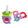 LEAN TOYS Puzzle Pirámide Unicornio 8 Círculos Multicolor 29cm x 14cm x 14cm
