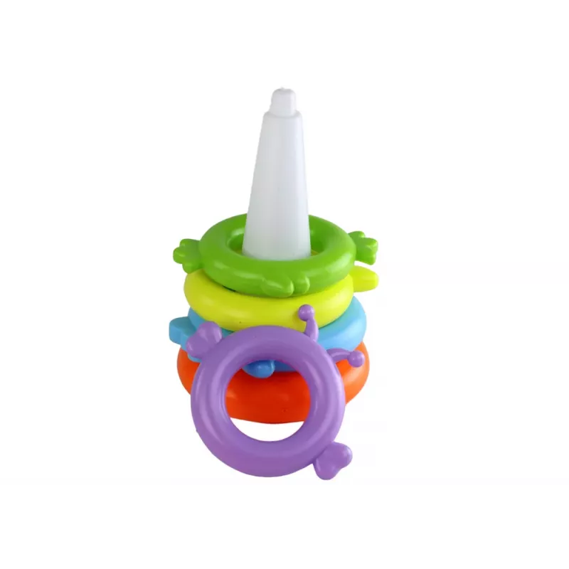 LEAN TOYS Puzzle Pirámide Unicornio 8 Círculos Multicolor 29cm x 14cm x 14cm