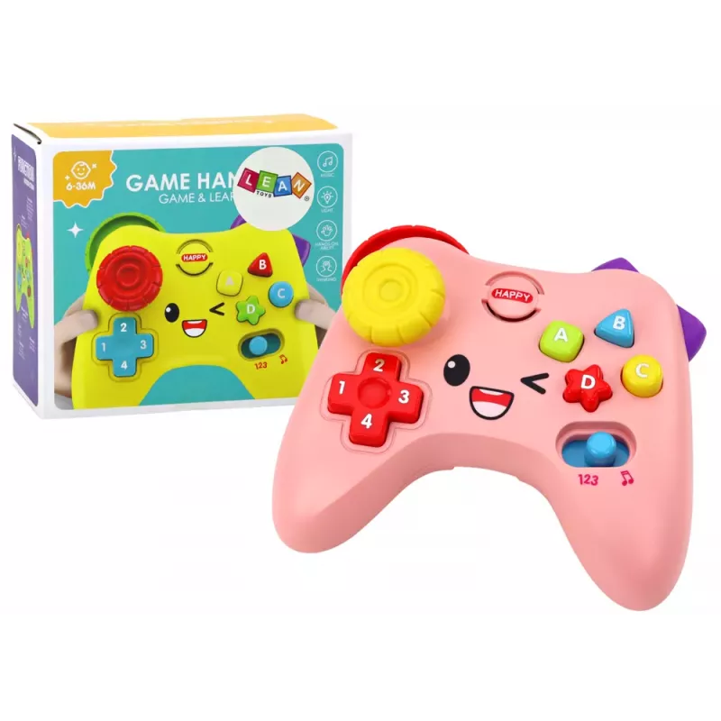 LEAN TOYS Consola de Aprendizaje Pad Interactiva con Luz y Sonido Rosa