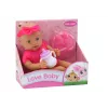 LEAN TOYS Muñeca Bebé con Ropa Rosa, Diadema y Accesorios de Alimentación