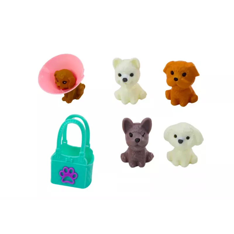 LEAN TOYS Set Muñeca Veterinaria Consulta de Cuidado Muebles Accesorios Mascotas
