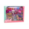LEAN TOYS Set de Muñecas con Perros, Gato y Accesorios de Veterinaria