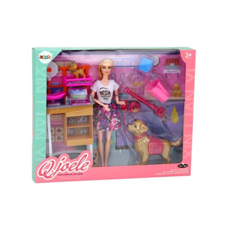 LEAN TOYS Set de Muñecas con Perros, Gato y Accesorios de Veterinaria
