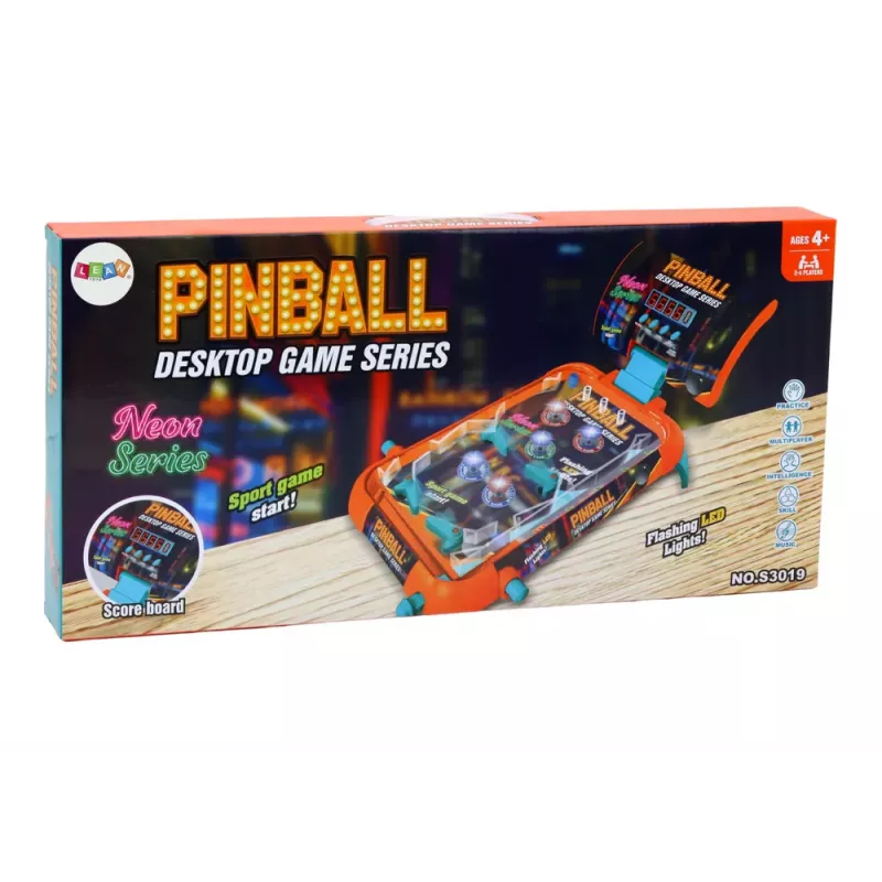 LEAN TOYS Juego Arcade Pinball con Luces LED, Efectos de Sonido y Marcador