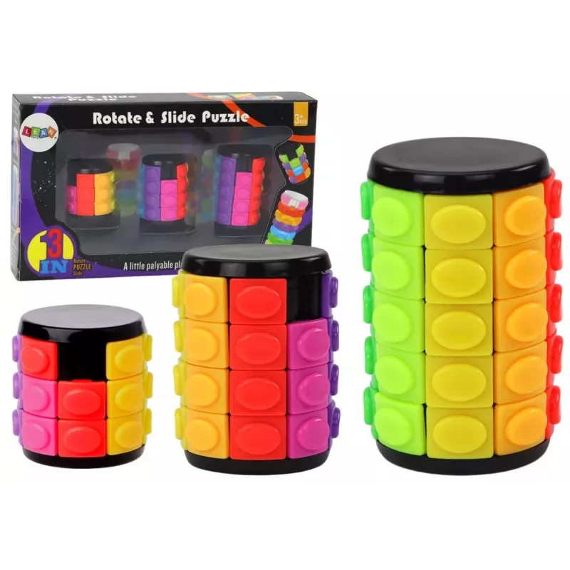 LEAN TOYS Set de Puzzle Lógico de Cilindros 3 Niveles de Dificultad