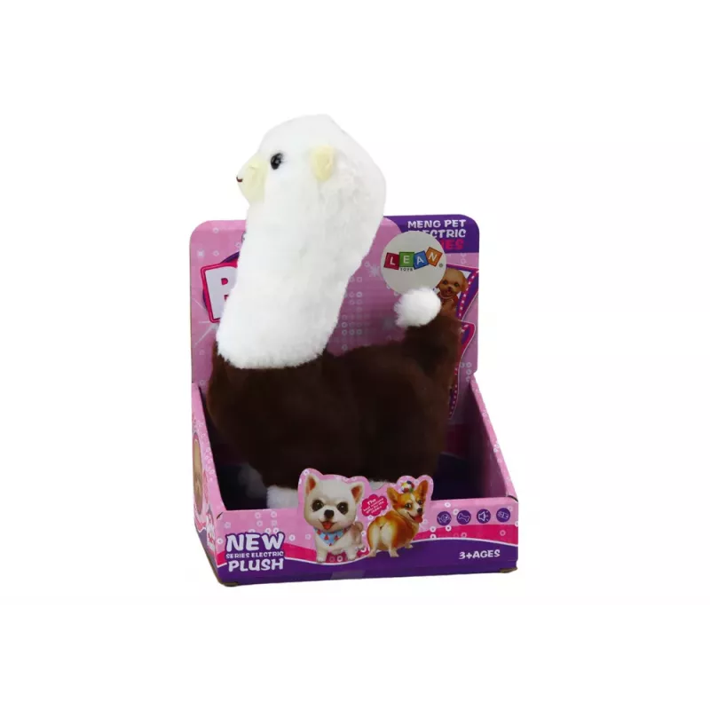 LEAN TOYS Mascota Interactiva que Camina Llama Alpaca Marrón 23cm