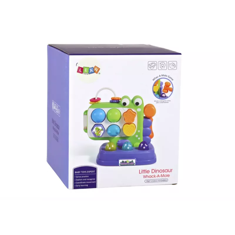 LEAN TOYS Panel educativo de dinosaurio Whack-A-Mole clasificador juego para niños morado