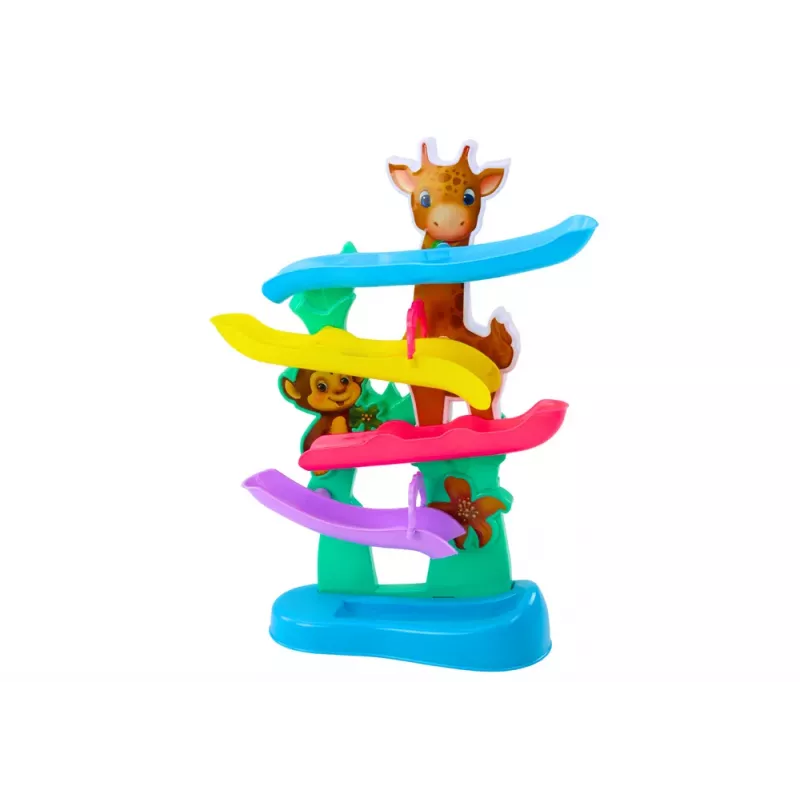 LEAN TOYS Tobogán de bolas jirafa mono con sonidos multicolor
