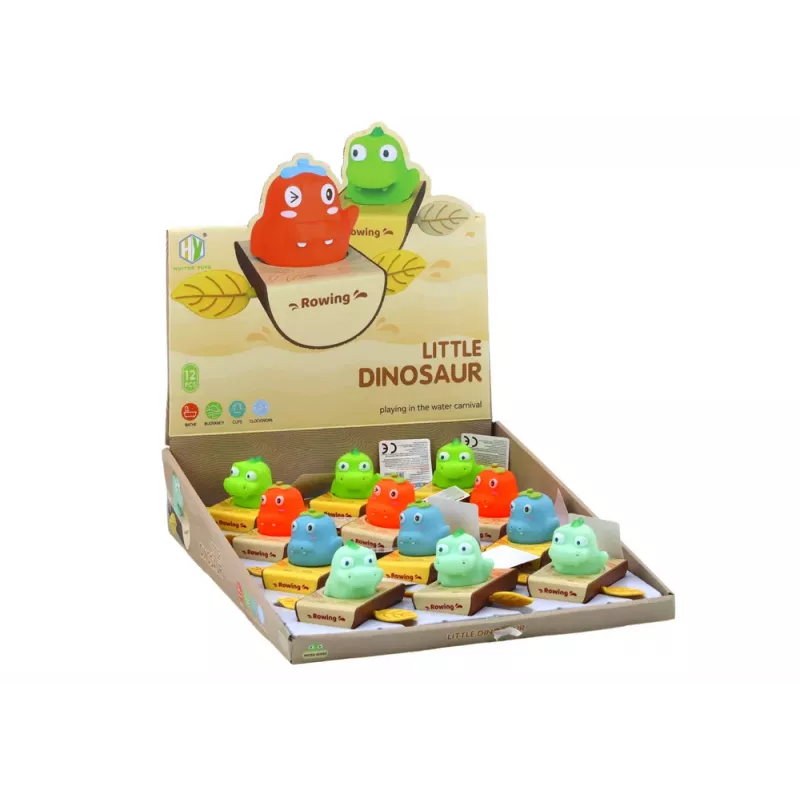 LEAN TOYS Juguete de baño de cuerda dinosaurio en barco