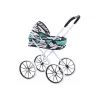 LEAN TOYS Carrito de muñecas ruedas grandes plegable cebra turquesa