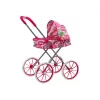 LEAN TOYS Carrito de muñecas ruedas grandes plegable rosa estampado