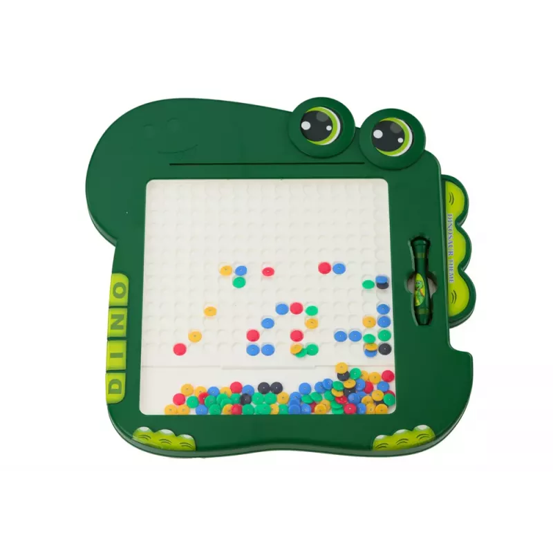 LEAN TOYS Tablero magnético educativo puzzle dinosaurio pad cuentas verdes